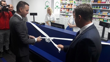 Minister zdravotníctva Tomáš Drucker na otvorení novej verejnej lekárne vo Fakultnej nemocnici J.A. Reimana v Prešove
