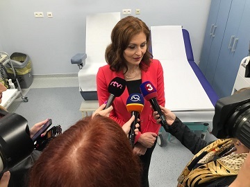 Ministerka zdravotníctva SR Andrea Kalavská na uvedení nového CT prístroja v NÚSCH