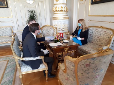 Ministri zdravotníctva a práce a sociálnych vecí Marek Krajčí a Milan Krajniak sa stretli s prezidentkou Zuzanou Čaputovou