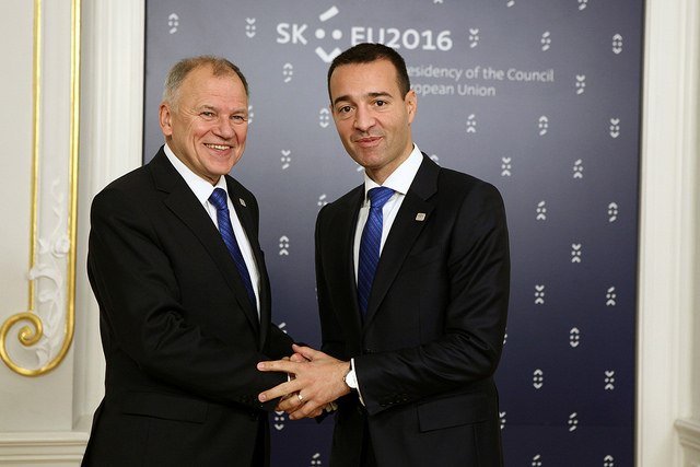 Minister zdravotníctva Tomáš Drucker s európskym komisárom pre oblasť zdravia a bezpečnosť potravín Vytenisom Andriukaitisom